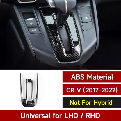 Gas Center Gear Shift Panel Decals for Honda CRV 2017 2018 2019 2020 2021 2022 Accessories CR-V ABS Carbon Fiber Interior Stickers - color: Gas Center Gear Shift, Black