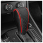 Leather Car Gear Shift Cover with Diamond Design,Stylish Gear Shift Knob Cover for Anti-Scratch Protection & Decoration,Universal Gears Shifter Covers Car Accessories for Men (Red)