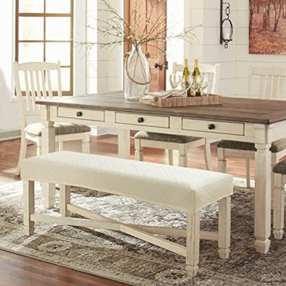 Fuloon Stretch Jacquard Dining Bench Cover - Anti-Dust Removable Bench Slipcover Washable Seat Cushion Protector for Bedroom, Kitchen, Hotel, Banquet (Beige) - color: Beige