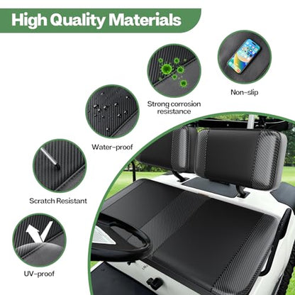 Golf Cart Seat Covers Fit for Yamaha Club Car EZGO Ordinary Front Rear Seat Cushion Waterproof Vinyl Leather Breathable Comfortable Replacement Black Seat Cover Anti-Scratch