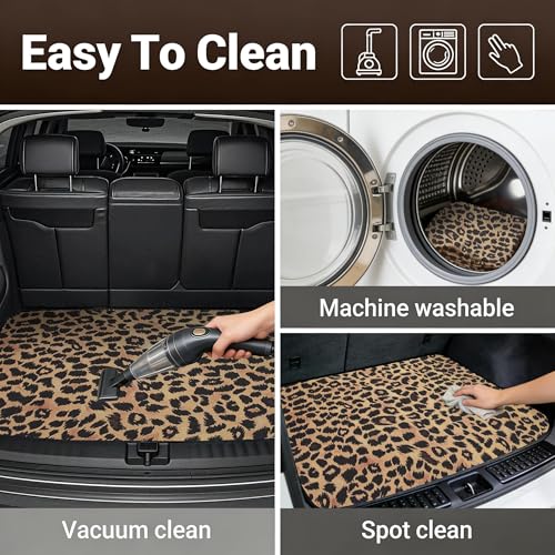 Car Trunk Mat - Universal Size 29" x 39", Leopard Print Pattern Cargo Liner, Car Accessory for SUVs/Sedan/Wagons, Durable Protective Mat, Trunk Liner for Families/Travel Enthusiasts - style: Leopard Print-3