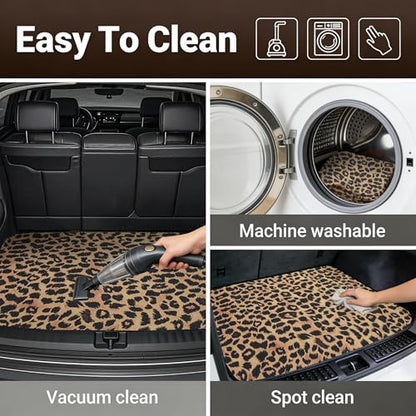 Car Trunk Mat - Universal Size 29" x 39", Leopard Print Pattern Cargo Liner, Car Accessory for SUVs/Sedan/Wagons, Durable Protective Mat, Trunk Liner for Families/Travel Enthusiasts - style: Leopard Print-3