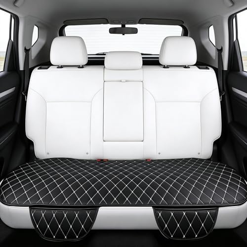 Breathable Linen Texture Rear Car Seat Cushion, Universal Non-Slip Auto Bench Seat Pad for Summer Comfort, Heat-Dissipating Interior Protector Cover, Square Fit
