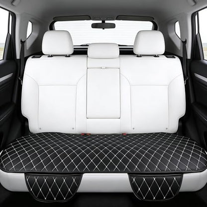 Breathable Linen Texture Rear Car Seat Cushion, Universal Non-Slip Auto Bench Seat Pad for Summer Comfort, Heat-Dissipating Interior Protector Cover, Square Fit
