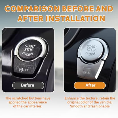 Silver Chromed Electronic Parking Brake Handbrake Switch Button Cover Compatible with BMW 5 6 7 Series F10 F07 F12 F01 handbrake Button Cover Patch Compatible with BMW Accessories - color: Silver Start Cover(for F10)
