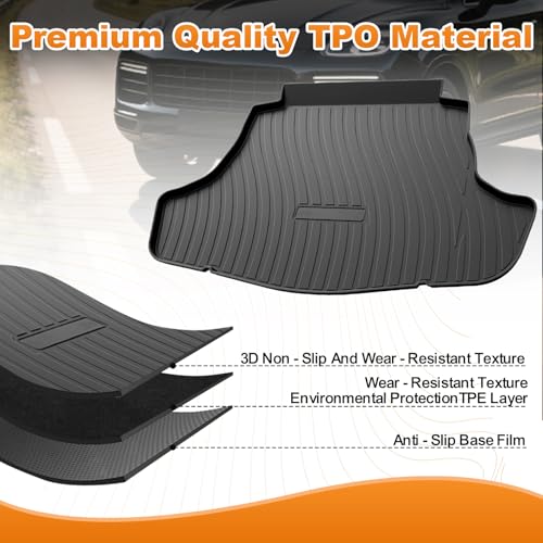 Trunk Liner for 2018-2025 Toyota Camry 3D Custom Fit All-Weather TPE Material Waterproof Car Cargo Liner Mat, Black - color: 2018-2024 Toyota Camry