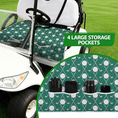 Golf Cart Seat Covers Golf Cart Seat Towel Blanket Group - color: Green Golf with Pocket