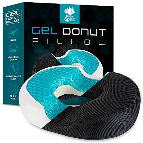 Gel Donut Pillow| Lifting Cushion | Donut Cushion for Tailbone Hemorrhoid Cushion Coccyx Sciatica Pregnancy Cushion, Black - color: Black Mesh