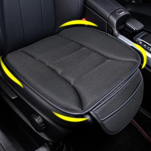 Lofty Aim Premium Car Seat Cushion, Driver Cushion with Comfort Memory Foam & Non-Slip Rubber Bottom, Car Seat Pad Works with 95% of Vehicles and Office Chair or Home (4D Mesh - Black) - color: 4d Black