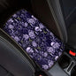 Purple Skull Rose Spiderweb Print Car Center Console Cover,Universal Car Armrest Cover,Easy to Install - color: Purple Skulls