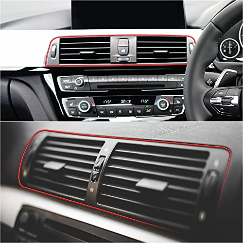 X AUTOHAUX Car Red Interior Trim Strip Line Gap Door Edge Seal Protector 5m 16.4ft - color: Red