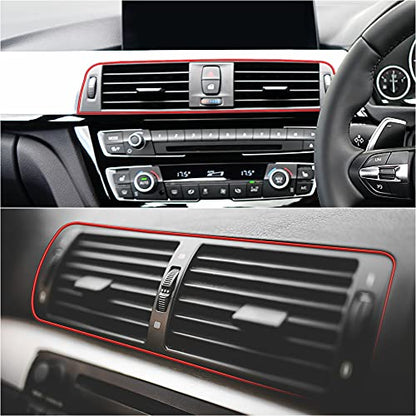 X AUTOHAUX Car Red Interior Trim Strip Line Gap Door Edge Seal Protector 5m 16.4ft - color: Red