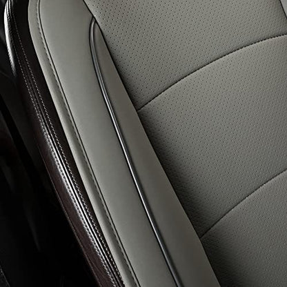 1pcs Luxury Car Seat Backrest Protector Cover Car Interior PU Leather Car Seat Cover Universal Anti-Slip Seat Cover(Dark Grey Backrest) - color: Dark grey Backrest
