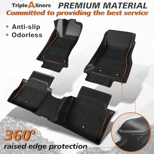 TripleAliners All-Weather Mats Compatible with 2026 2025 2024 Dodge Charger EV Accessories Floor Liners Trunk Cover Custom Fit TPE Heavy-Duty Liners (Floor Mats) - size: Charger EV | 2024+