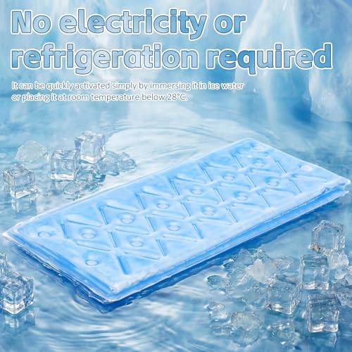 SiliFine 2 Pack Cooling Seat Cushion Reusable Pcm Cooling Pad No Condensation Foldable Portable Ice Mat Gift for Women Men Car Seats Office Chairs Bed Wheelchair Camping Travel(Blue, 15.7" x 11.8")