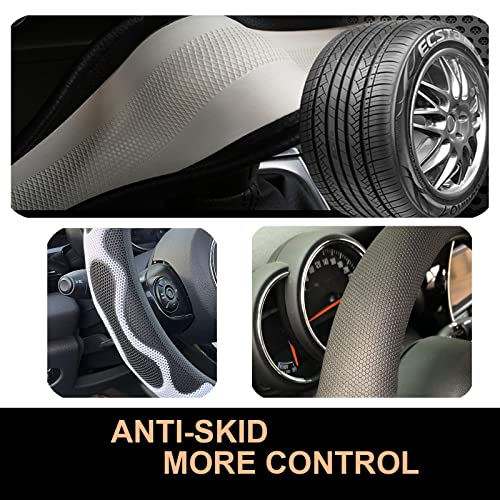 PINCTROT XL Size 17.5-18 Inch Comfy Grip Steering Wheel Cover for Semi Truck, Fits RV, Big Rig Trucker, 18 Wheeler and Classic Cars, Anti-Slip Design 17.5-18 Inch(Silicone White) - color: 5.White, size: Extra Large Size[17 1/2''-18'']