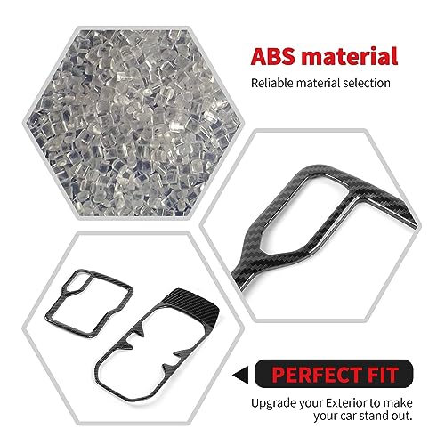 Carbon Fiber Cup Holder Trim Cover Gear Shift Cover Center Console Decoration Interior Accessories Compatible with Jeep Wrangler JL JLU & Gladiator JT 2018-2024