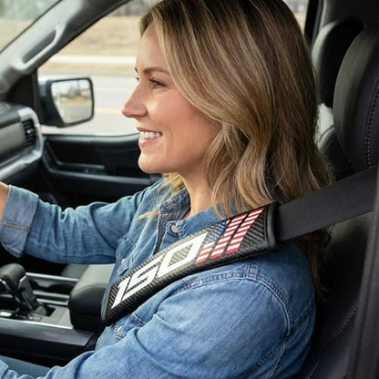 Seat Belt Strap Cover Pad,Compatible with F 150, Interior Car Accessories, for Auto Car Truck Pickup 2025, Carbon Fiber Leather, Shoulder Neck Cushion Protector, 2 PCS