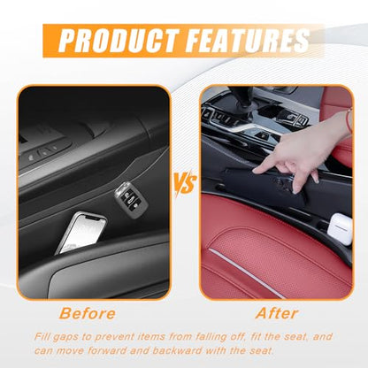 Car Seat Gap Filler Organizer 2 Pack, Car Gap Filler with Storage Slot Between Seat and Console, Universal Anti-Drop Organizer for Auto SUV Truck Accessories, Black - size: 2 PCS #1