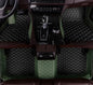 Customize Car Floor Mats for 99% Sedan SUV Sports Car All Weather Leather Full Coverage Waterproof Non-Slip Vehicle Lining Pads (Black Green Stitching) - color: Black green Stitching