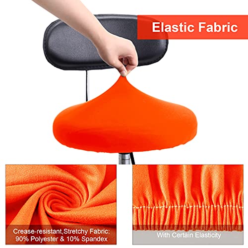 Tatuo Round Bar Stool Seat Covers Washable Stool Cushion Slipcover Elastic Bar Chair Covers for 14-17 Inch Chair (Orange, 4 Pieces) - color: Orange