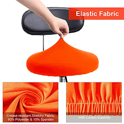 Tatuo Round Bar Stool Seat Covers Washable Stool Cushion Slipcover Elastic Bar Chair Covers for 14-17 Inch Chair (Orange, 4 Pieces) - color: Orange