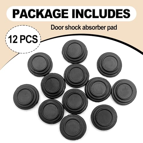 12 Pieces Universal Car Door Shock Absorber Thickened Rubber Anti-Collision Bumper Pads Self-Adhesive Soundproof Door Edge Guards Side Crash Protectors for Most Cars Black