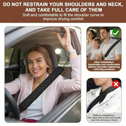 19.5 Inch Extra Long Car Seat Belt Covers, Soft and Comfortable Harness Pad for Adults and Kids, Long-lasting Fabric Material Easy to Install Universal Fit for Cars Trucks SUV (Black, 19.5in, 1pc) - size: 19.5in, 1pc