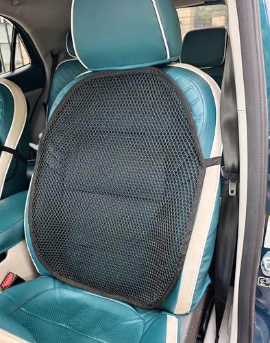 3D Air Mesh Breathable Car Seat Cushion Summer Cooling Seat Cover Anti-Slip Honeycomb Mesh Universal Auto Backrest Pad Fit Car Truck Pickup SUV (Black, 1 Pack Back Cushion)