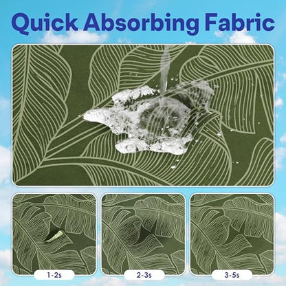 2 Pack Car Seat Towel Covers, Sweat Protector for Front Seats, Premium Thickened Microfiber with Elastic Strap, Breathable & Quick Dry, Machine Washable Cover for Gym Running Universal Fit Banana Leaf