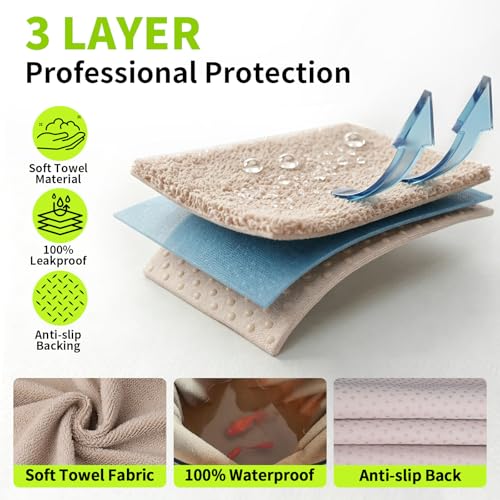 Leader Accessories Towel Waterproof Car Seat Cover Beige for Trucks SUV Seats Fitness Athletes Pets Gym and Water Sport - color: Towel Beige 1pcs