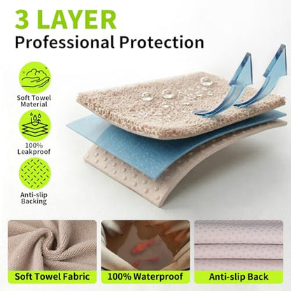 Leader Accessories Towel Waterproof Car Seat Cover Beige for Trucks SUV Seats Fitness Athletes Pets Gym and Water Sport - color: Towel Beige 1pcs