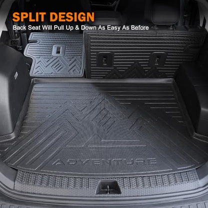 KUST Floor Mats for 2025-2026 Chevy Equinox/GMC Terrain Accessories (Gas Only), All Weather Car Mats with Backrest Mat & Cargo Trunk Liner & Door Sill Protector, TPE Rubber, Raised Edge, Full Set