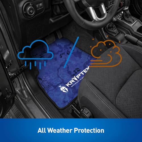 Coverking Universal Car Floor Mats Set of 2 (Front Driver and Passenger) Kryptek Deep Camo - All-Weather Protection for Mud, Dirt, Rain, Spills, Non-Slip Backing, Fits Cars Trucks SUVs Jeeps - style: Kryptek Deep