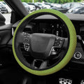 Elastic Stretch Steering Wheel Cover, Steering Wheel Protector, 15 Inch Anti-Slip Breathable Microfiber Ice Silk Protection, Easy Carry, Warm in Winter & Cool in Summer for Cars (Yellow Green) - color: Yellow Green