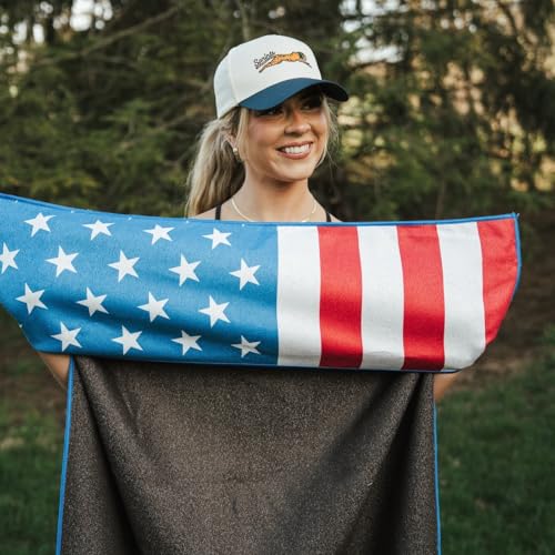 Sprints Athletic Running Towel, Full-Sized, Car Seat Cover - Performance Microfiber (American Flag) - color: American Flag