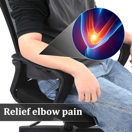 Garneck Chair Armrest Pad Office Gaming Chair Armrest Cushion Pillow Cover Support for Elbow Forearms - color: Black