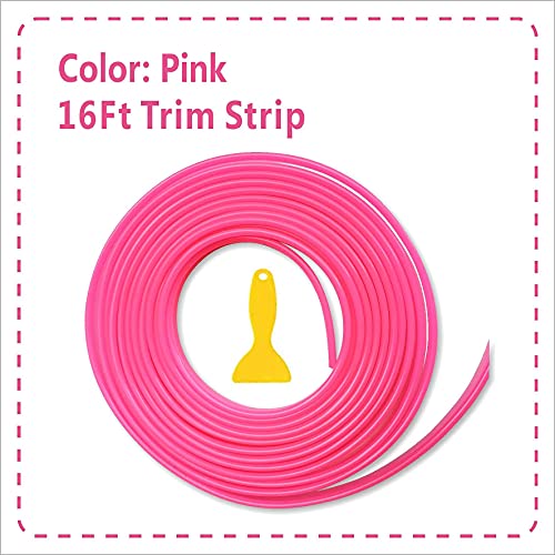 TIKUN TECH Pink Car Interior Decorative Molding Door Panel Dashboard Gap Trim Strip (16Ft) - size: 16ft