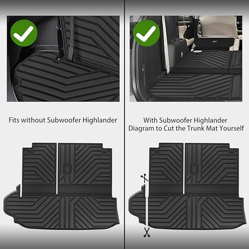 KARPAL Floor Mats Fit for Toyota Highlander 2020-2026 7-Seater (NOT Fit Grand Highlander), Custom Fit All Weather TPE Floor Liners, 1st & 2nd Row & Cargo & Backseat Mat, Highlander Accessories - style: 2020-2026 | For Toyota Highlander | 1st & 2nd Row & C
