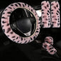 Pinbola 5pcs in 1 Set Faux Wool Steering Wheel Cover Soft Fluffy Handbrake Cover & Gear Shift Cover & 2pcs Seat Belt Shoulder Pads Warm Universal Fit for 15 Inch (L-Pink) - color: L-Pink