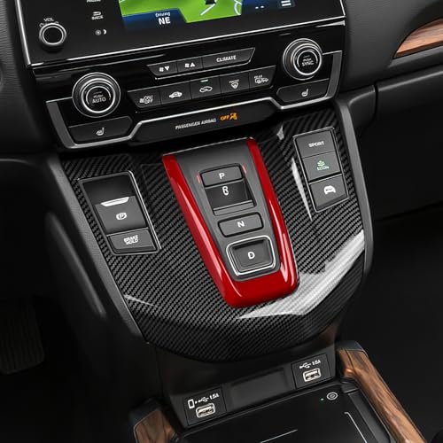 Hybrid 2PCS Gear Shift Panel Decals for Honda CRV 2017 2018 2019 2020 2021 2022 Accessories CR-V ABS Carbon Fiber Interior Stickers - color: 2pcs Hybrid Gear Shift Panel