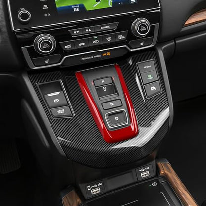 Hybrid 2PCS Gear Shift Panel Decals for Honda CRV 2017 2018 2019 2020 2021 2022 Accessories CR-V ABS Carbon Fiber Interior Stickers - color: 2pcs Hybrid Gear Shift Panel