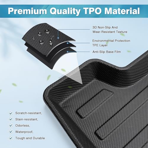 Mixsuper Custom Fit for Cargo Liner 2014-2022 Jeep Cherokee All Weather Trunk Liner Anti-Slip Durable Rear Cargo Floor Mat Black (Not for Jeep Grand Cherokee)