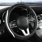 Car Steering Wheel Cover, Leather Steering Wheel Cover White Universal 14.5-15 Inch Microfiber Leather Anti-Slip Breathable Auto Steering Wheel Covers for Men Women(Black & White)