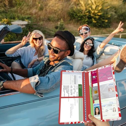 Car Registration and Insurance Holder, with Magnetic Closure for License, Cards and Documents, All Vehicle Needs and Car Accessories (Heart) - color: Heart