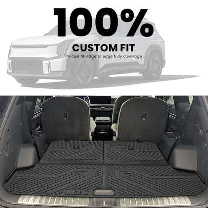 LASFIT Floor Mats & Cargo Mats for KIA EV9 2026 2025 2024 (Only Fit for 7-Seats), All Weather TPE Custom Fit Kia EV9 2024-2026 Full Set Car Accessories Floor Liners - size: 3)For Kia EV9 | 2024-2026 | 7 Seats