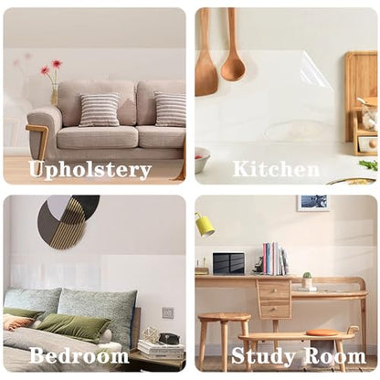Clear Wall Protector Contact Paper Electrostatic Absorption Wall Protective Film Removable Self-Adhesive Transparent Static Cling Sticker, Waterproof Wallpaper for Furniture Doors from Pets Scratche
