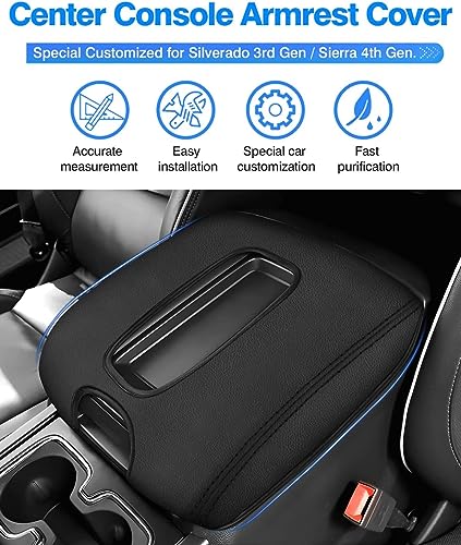 Autorder Center Console Cover for 2014-2018 Chevy Silverado/GMC Sierra 1500 2500 3500 Accessories Armrest Cover Anti-Scratch Middle Console Pad Armrest Protector(ONLY for Bucket Seat!) - size: 14-18 Chevy Silverado Bucket Seat