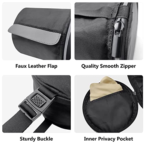 Hanging Toilet Paper Holder Waterproof Tissue Holder Cat Proof Roll Paper Case Cover Portable and Foldable Roll Storage Bag with Adjustable Strap for Wall Car Camping Tent Home Office Black - color: Black