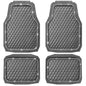 CAR PASS Bling Diamond Rubber Car Mats, Heavy Duty Deep Dish All-Weather Floor Mat Full Set Anti-Slip 3D Rhombus Waterproof Trim Fit Liner Universal Glitter Sparkly Shining Rhinestone, Gray Rubber - color: Gray Diamond
